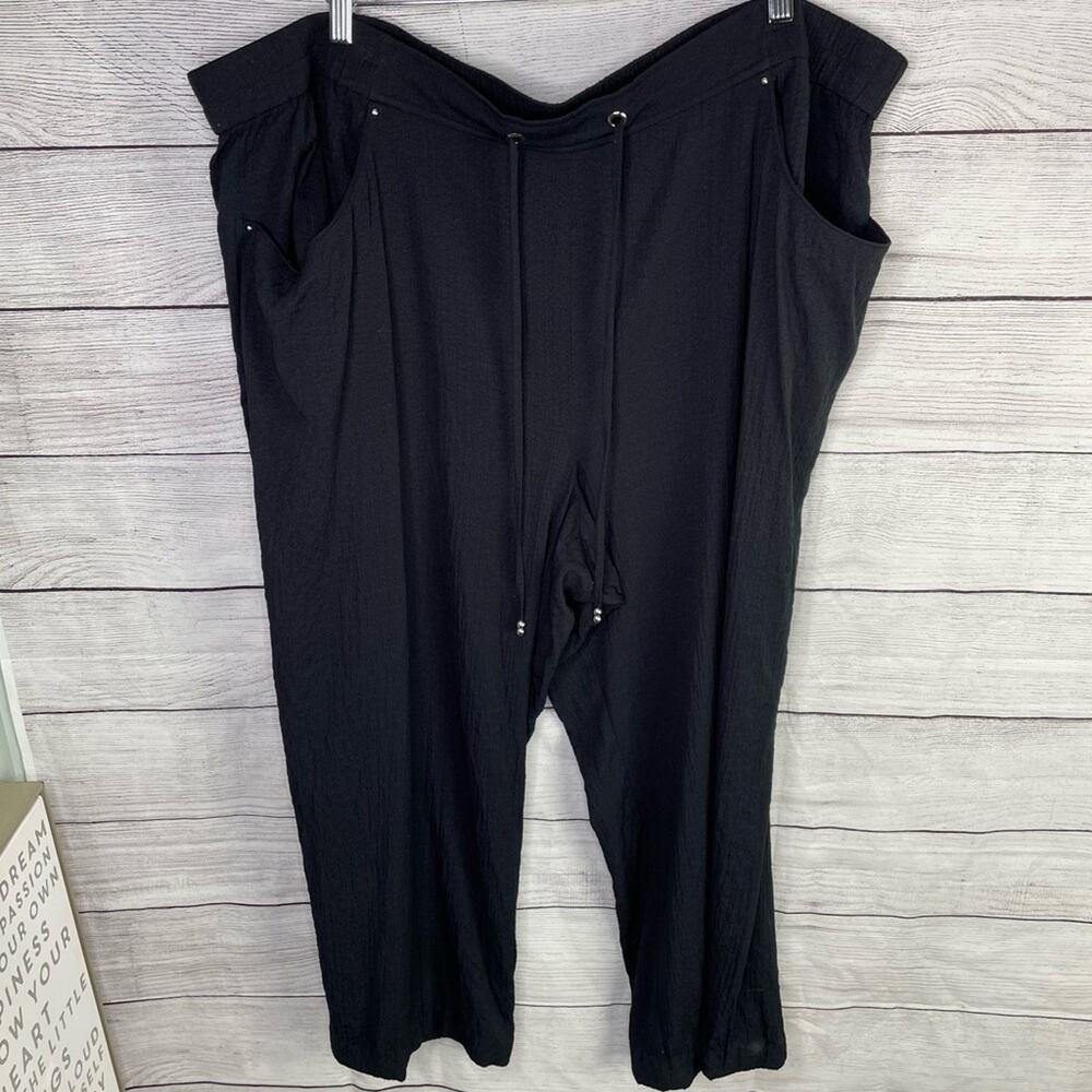 Jm Collection Black Lightweight Drawstring Waist … - image 1